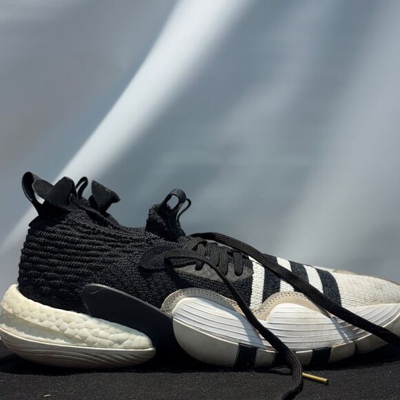 adidas Black and White Knit Sneakers - Picture 3 of 8